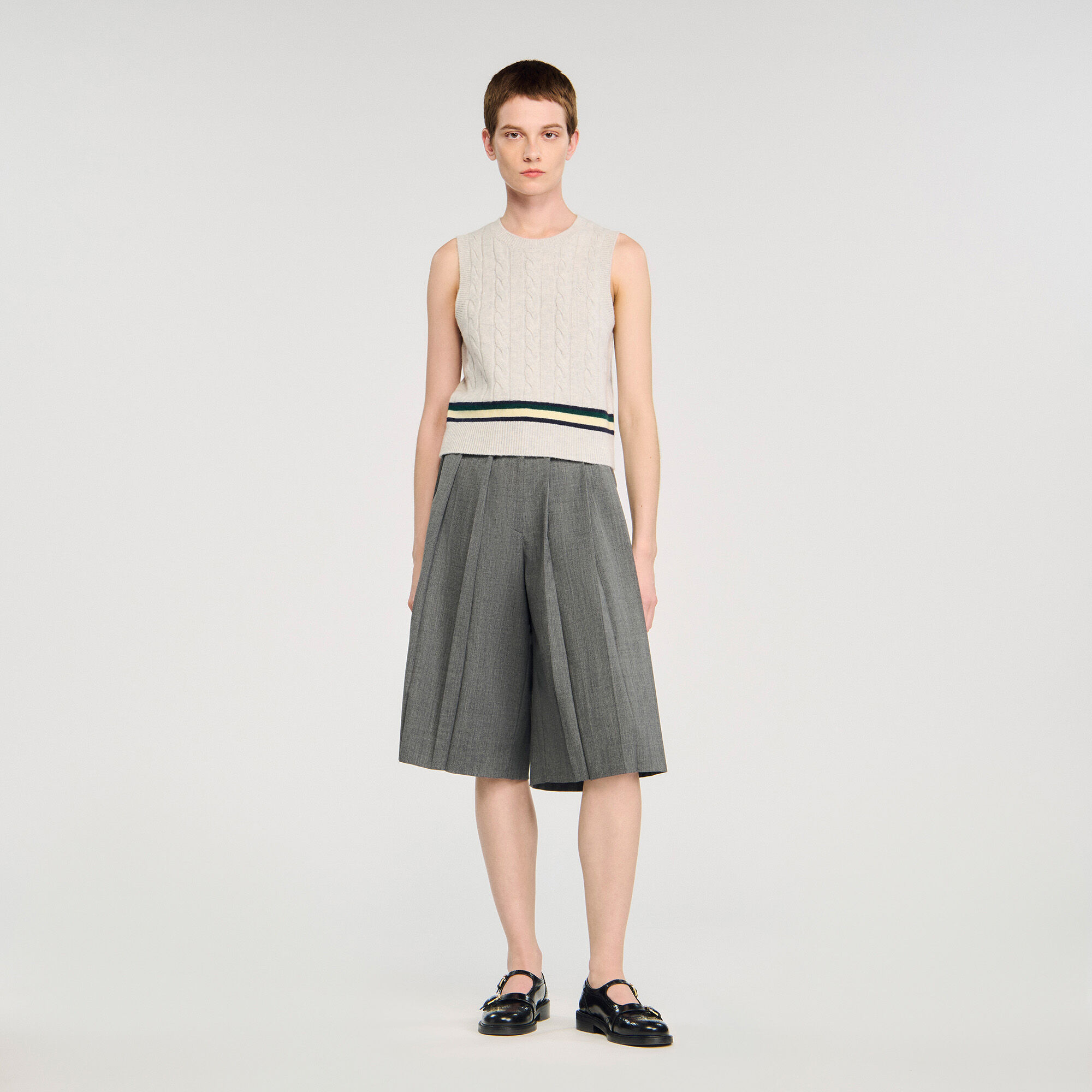 Short lungo plissettato