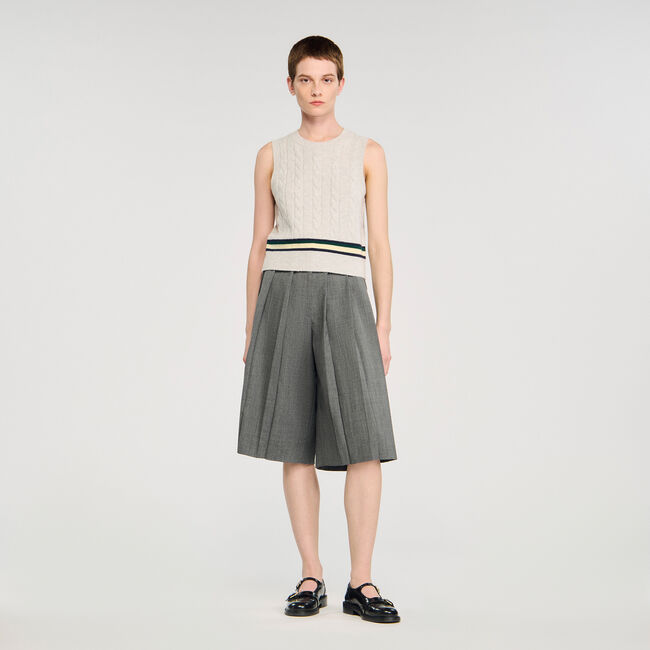 Short lungo plissettato
