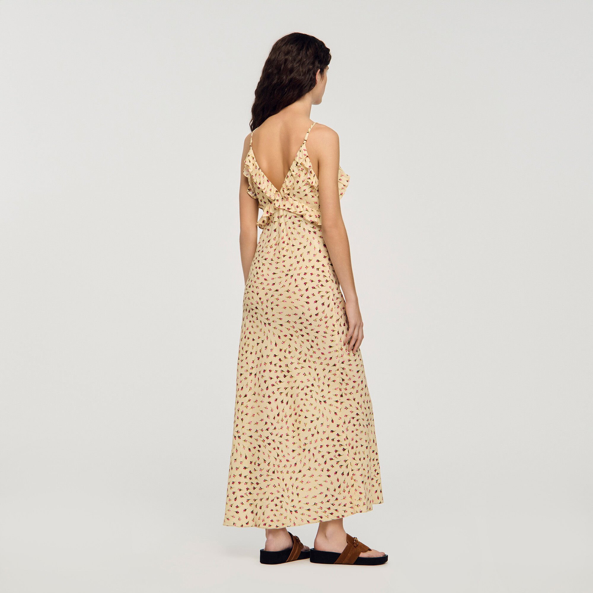 Abito lungo con stampa a fiori