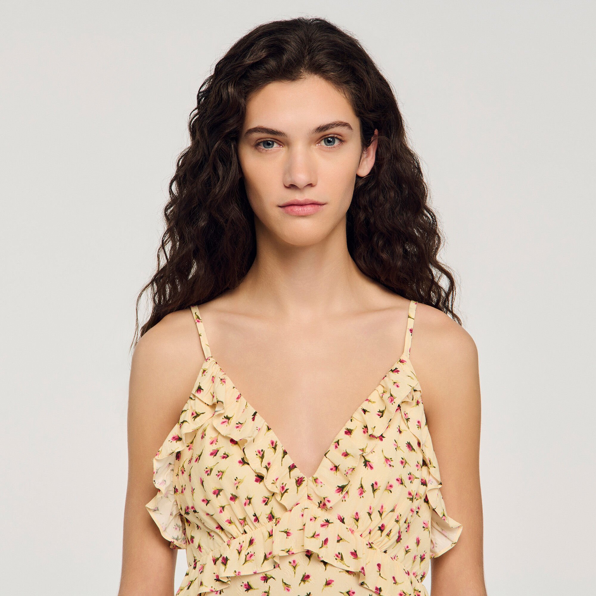 Abito lungo con stampa a fiori