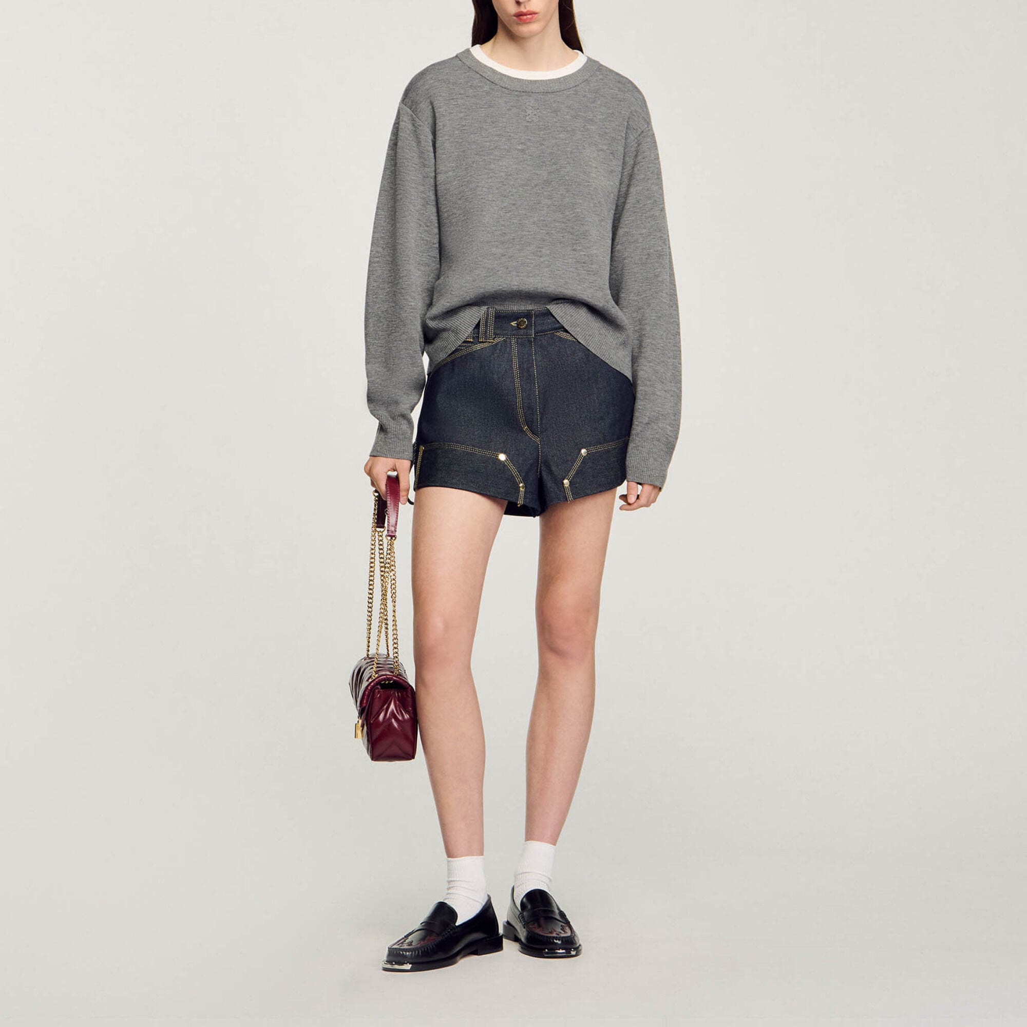 Maglione con colletto a contrasto - Donna | Sandro