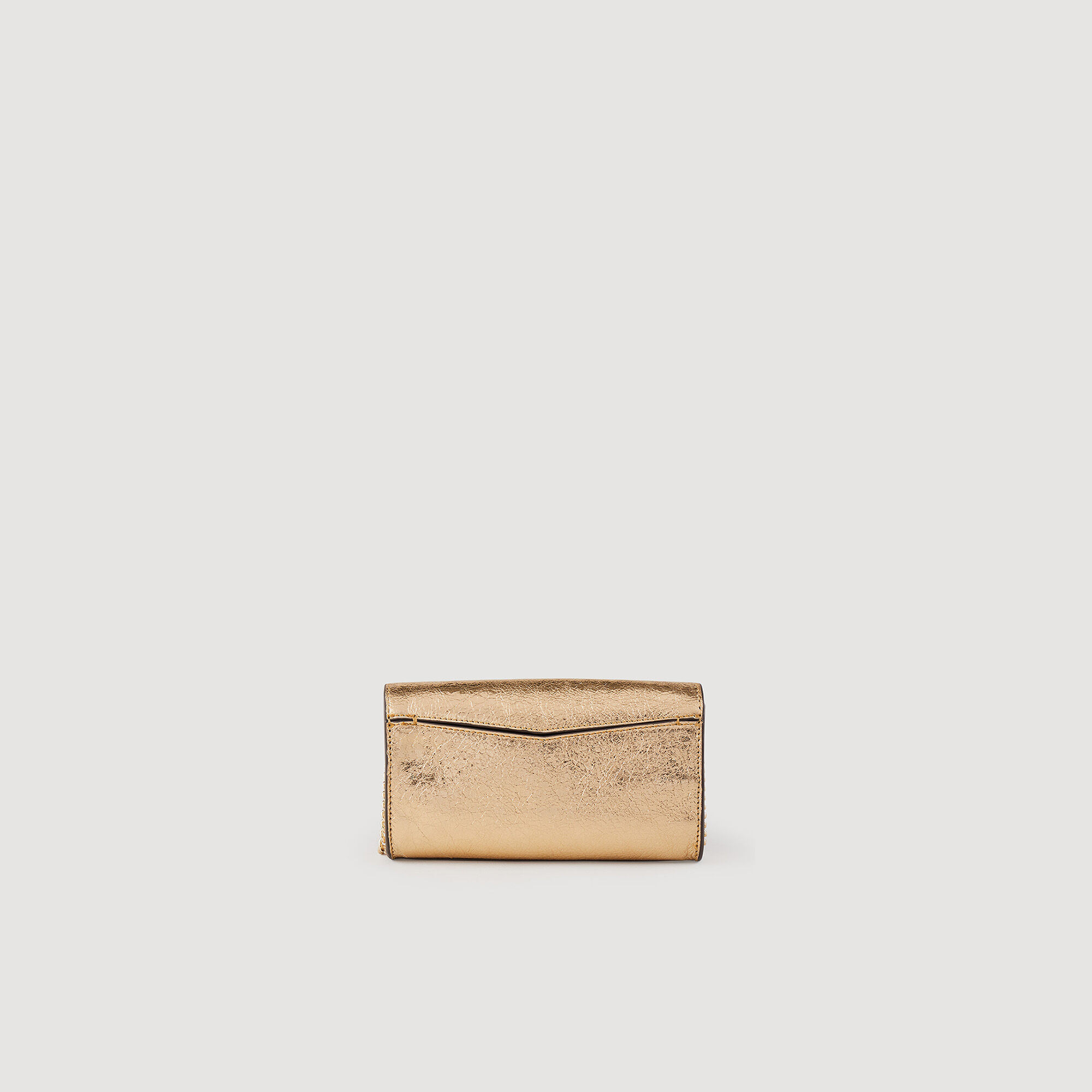 Borsa a pochette in pelle dorata