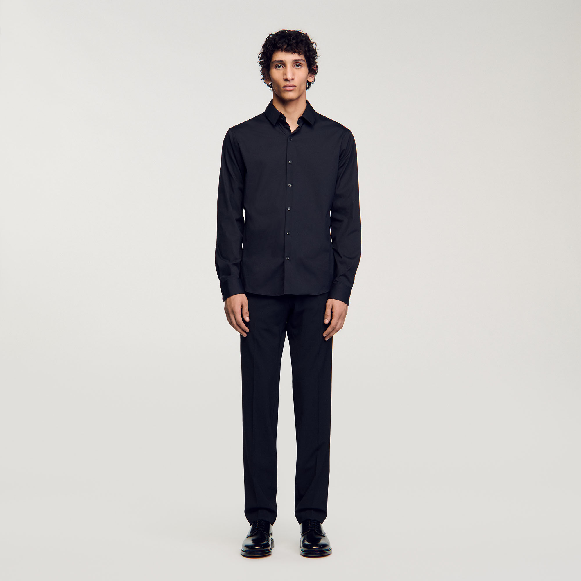 Camicia aderente in cotone stretch