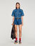 Shorts in denim con volant
