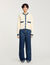 Cardigan con dettagli in denim