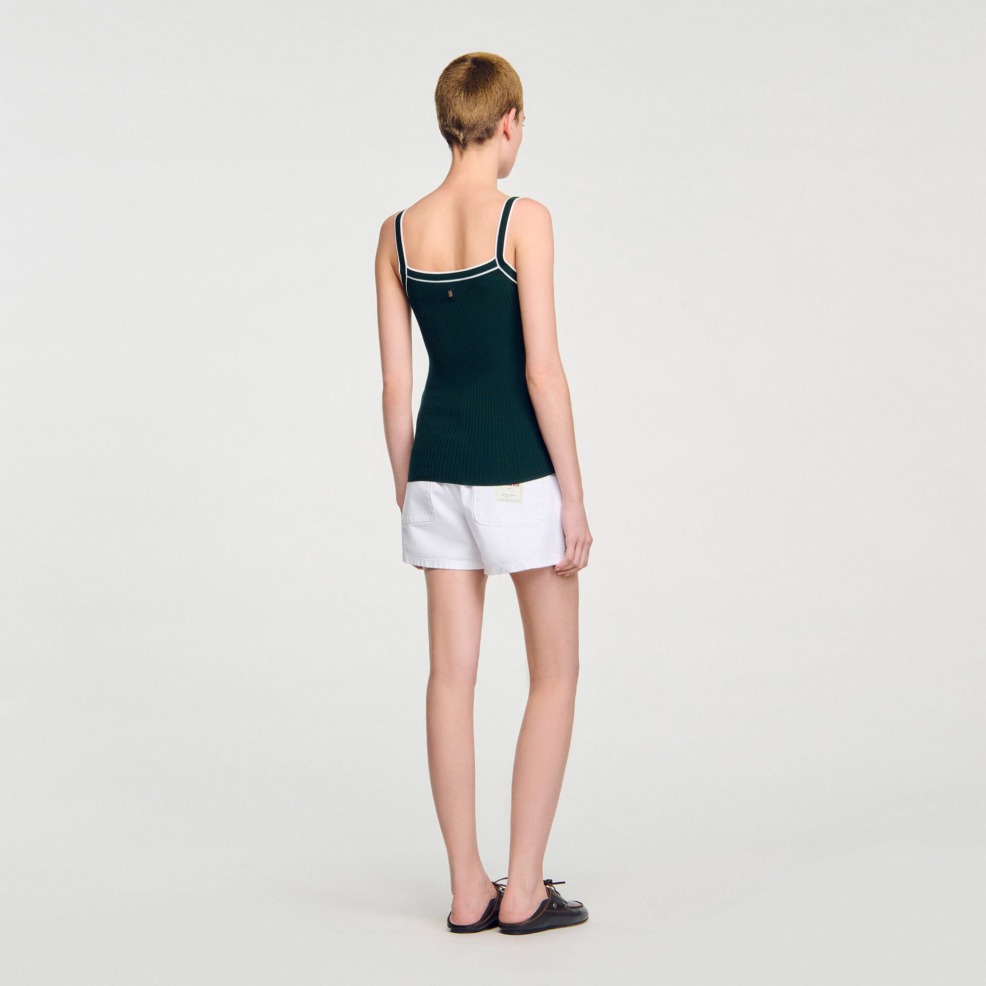 Canottiera in maglia bicolore