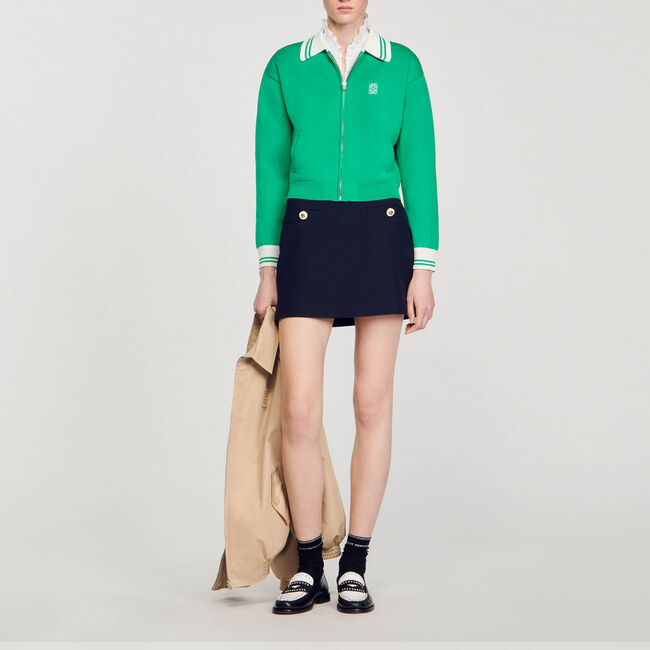 Cardigan teddy con cerniera