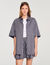 Camicia oversize a righe glitterata