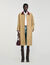 Trench lungo con colletto in pelle