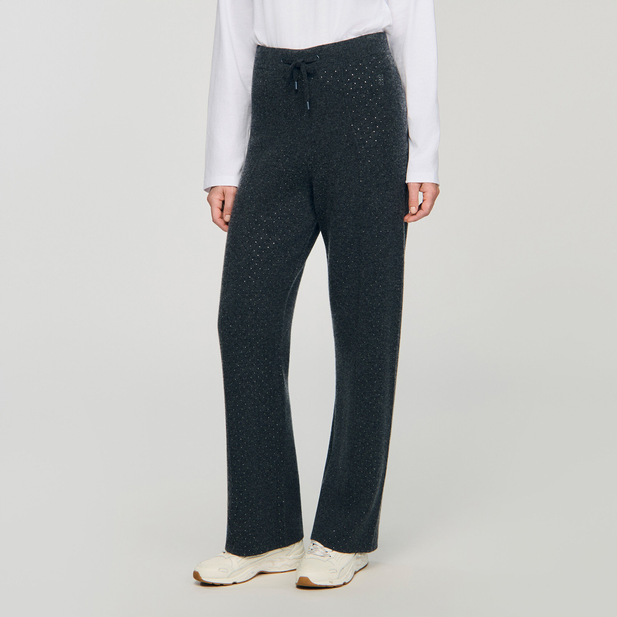 Pantaloni glitterati in maglia