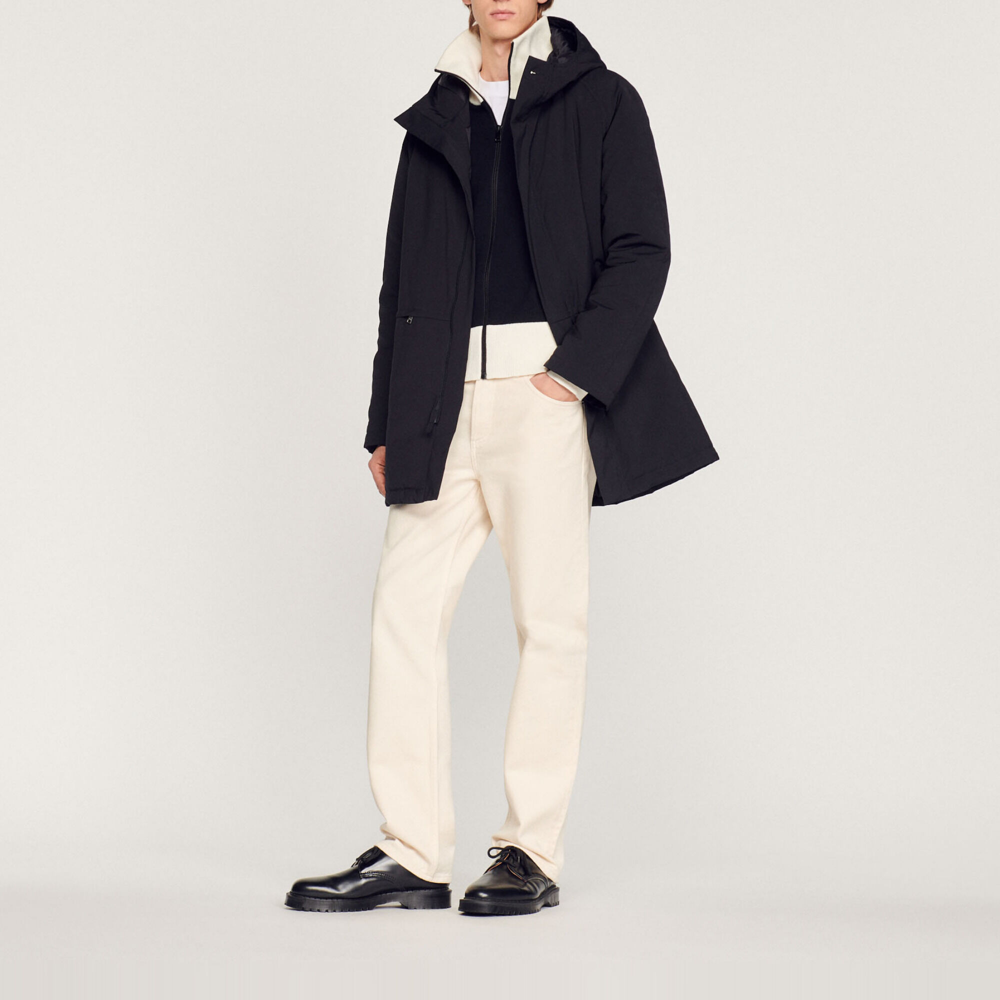 Parka in tessuto tecnico felpato