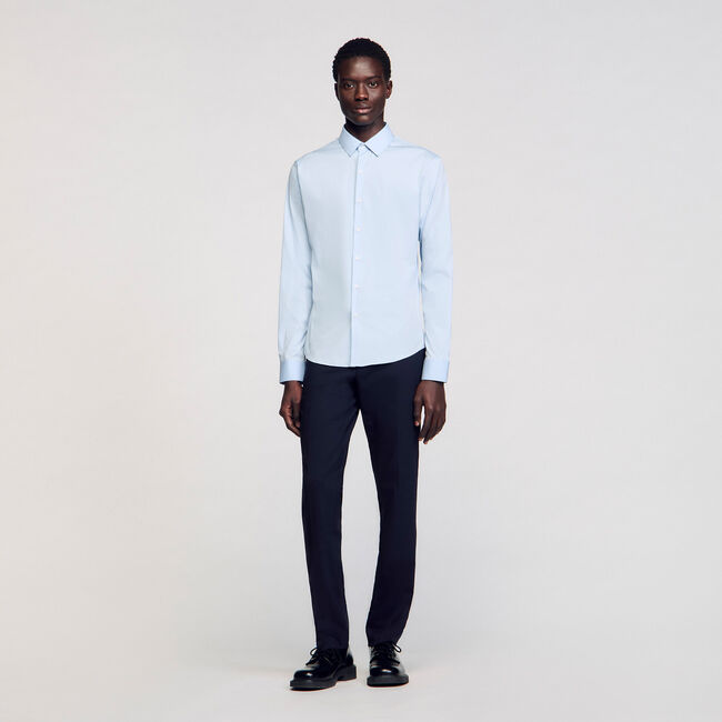 Camicia aderente in cotone stretch
