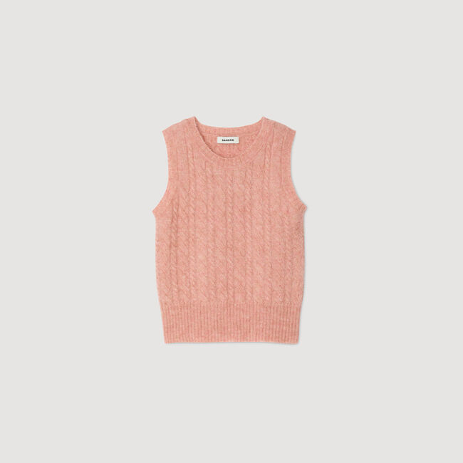 Maglione smanicato ritorto