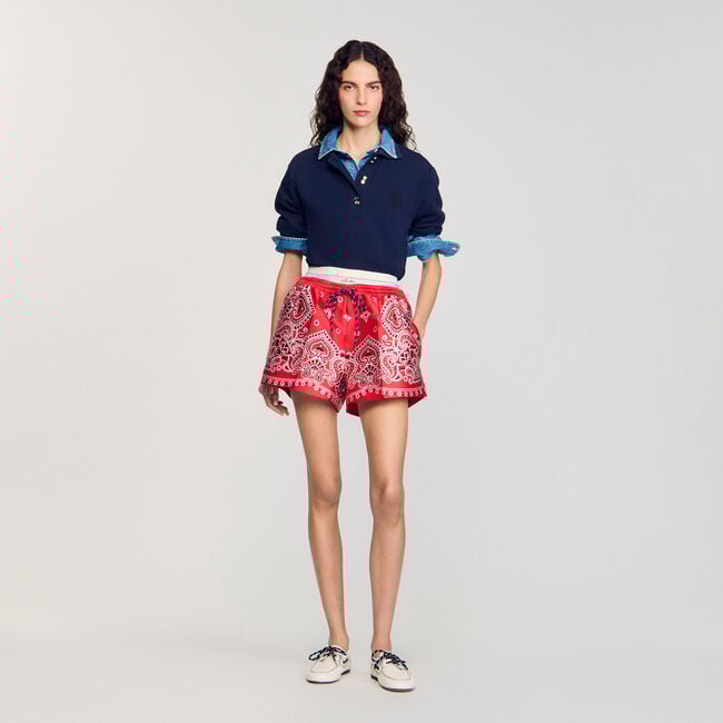 Shorts con stampa a bandana