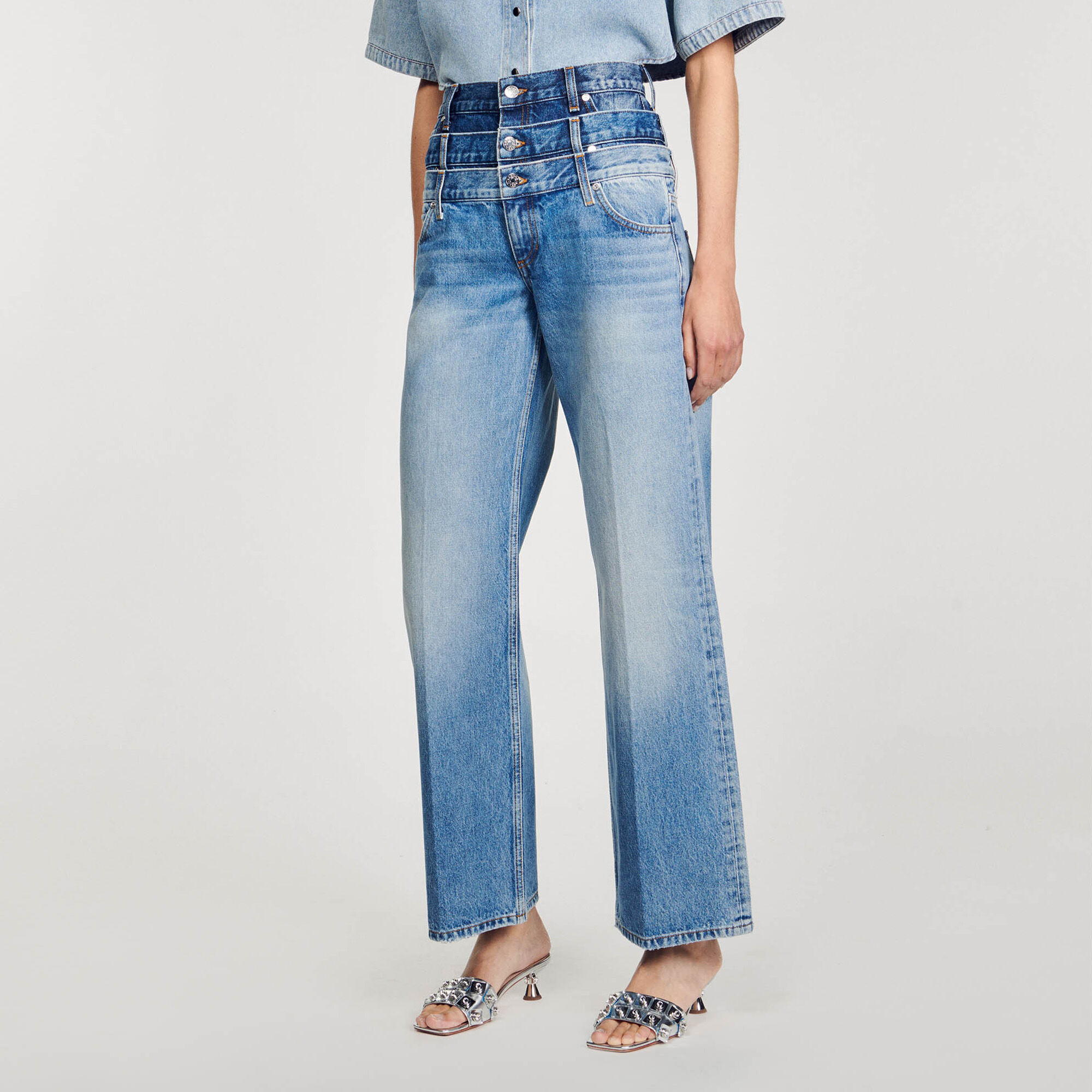 Jeans con tripla vita
