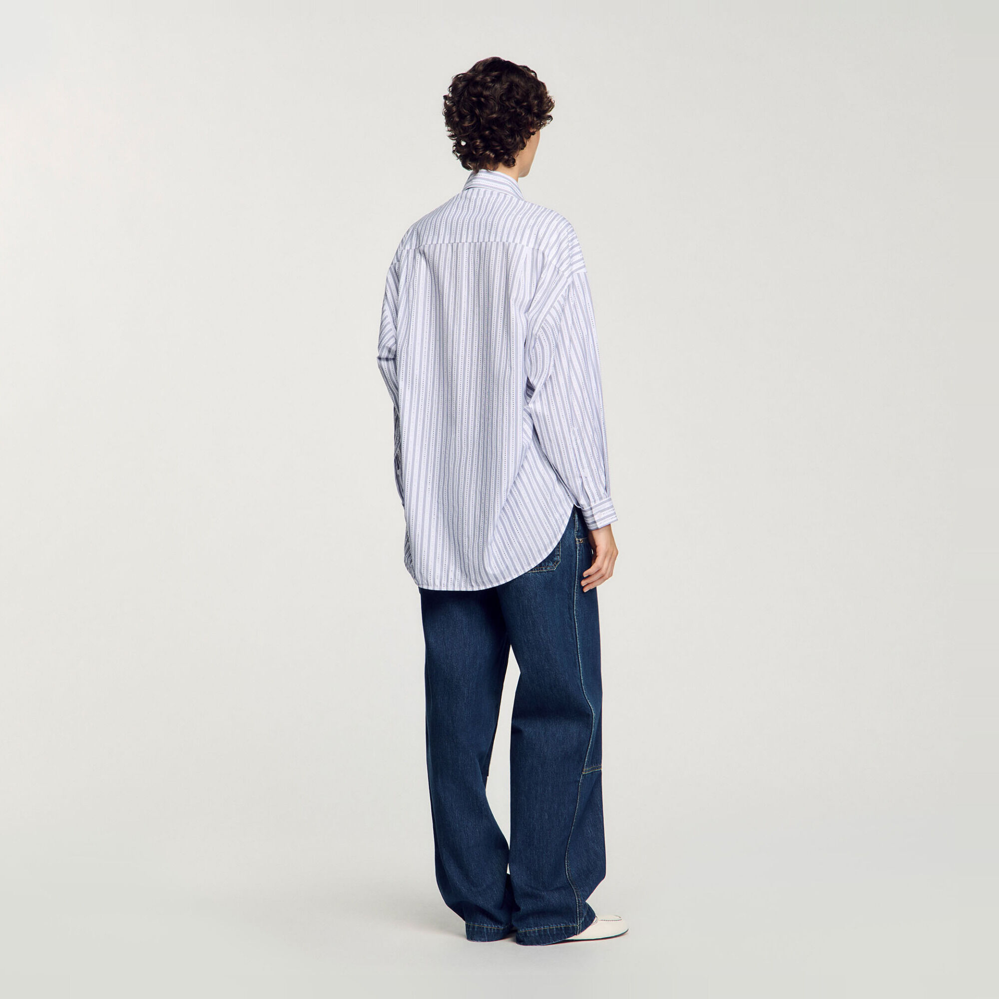 Camicia a righe glitterata