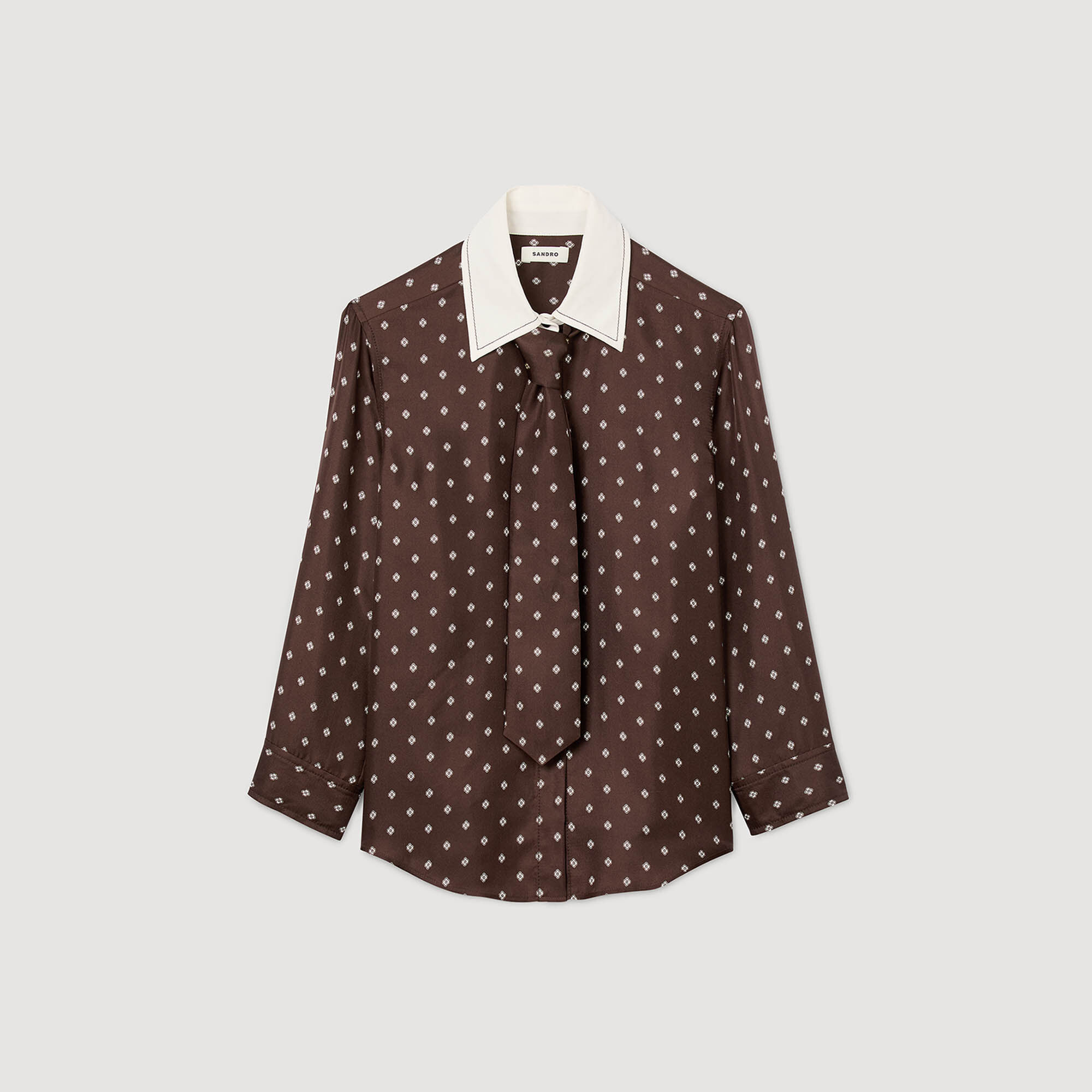 Camicia fluida stampata a cravatta