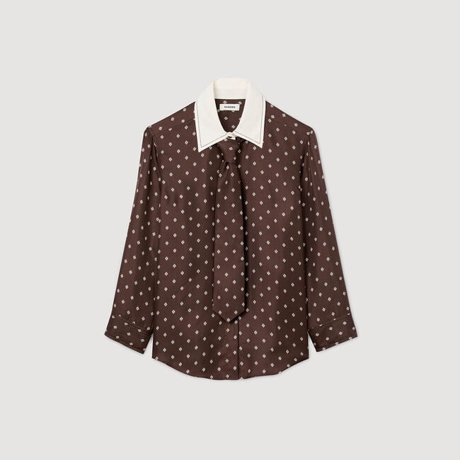 Camicia fluida stampata a cravatta