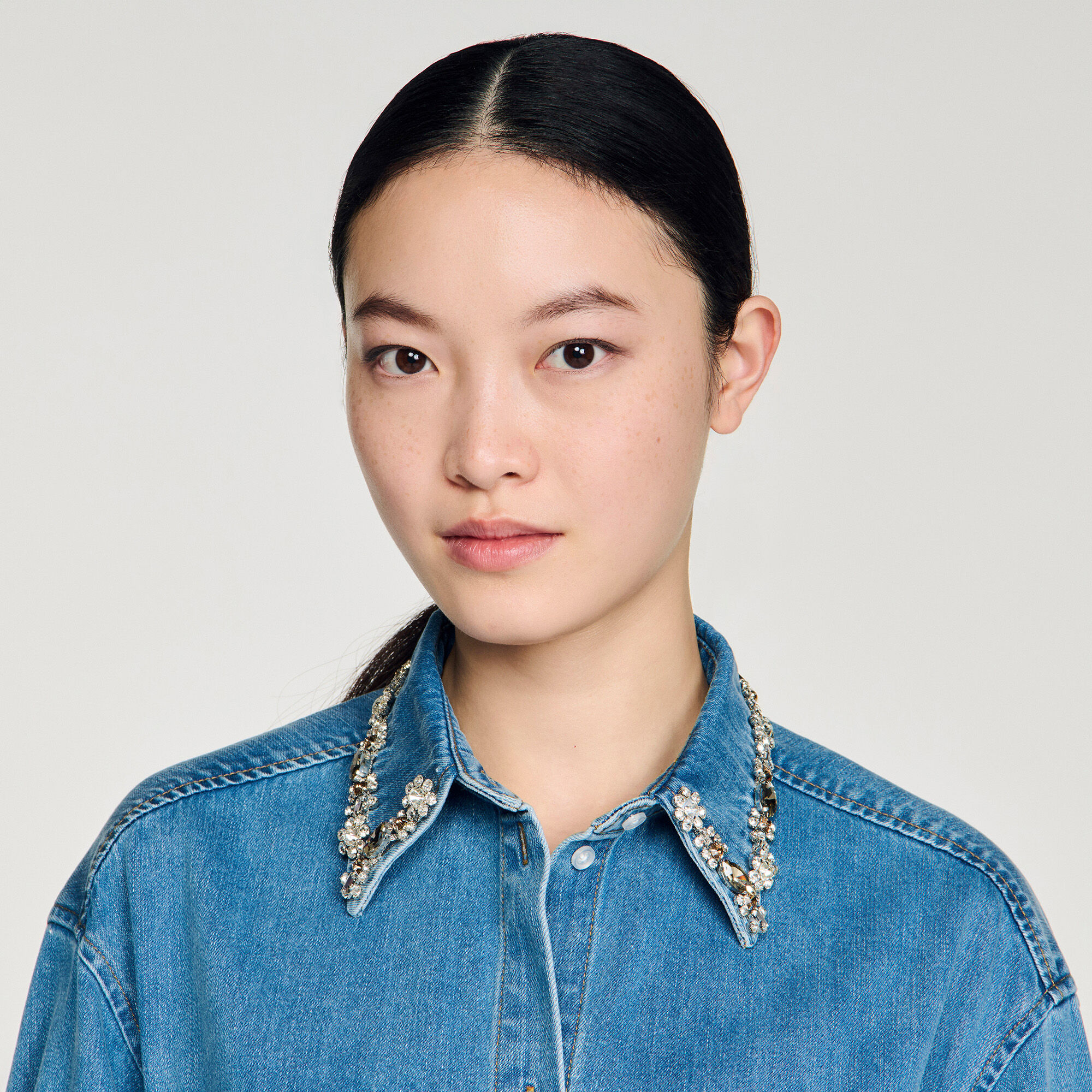 Camicia di jeans glitterata