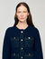 Cardigan con dettagli in denim