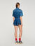Shorts in denim con volant