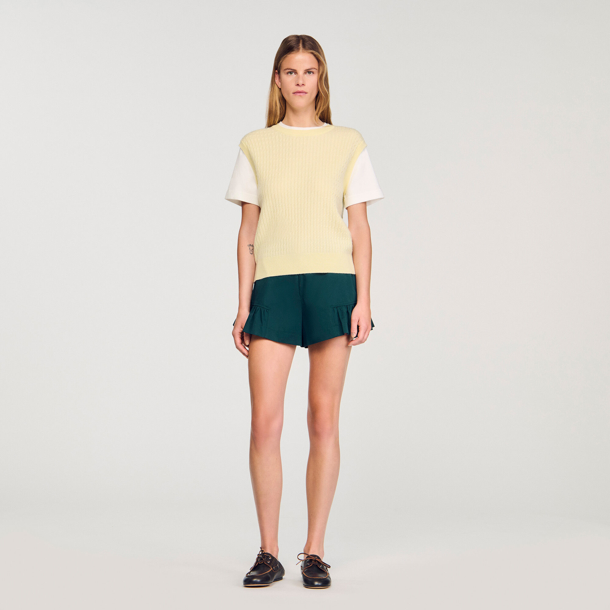 Maglione in maglia bimateriale