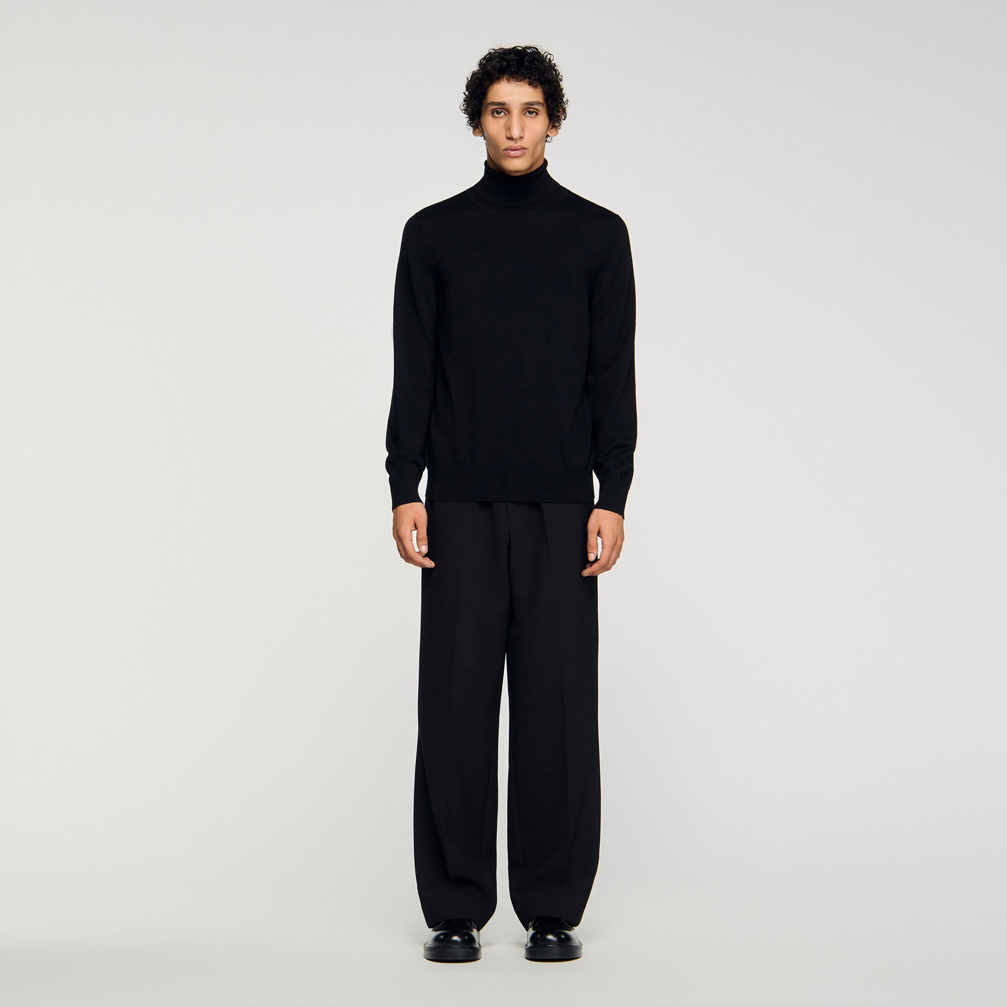 Pullover a collo alto in lana