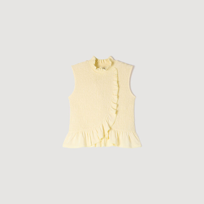 Top a punto smock con volant