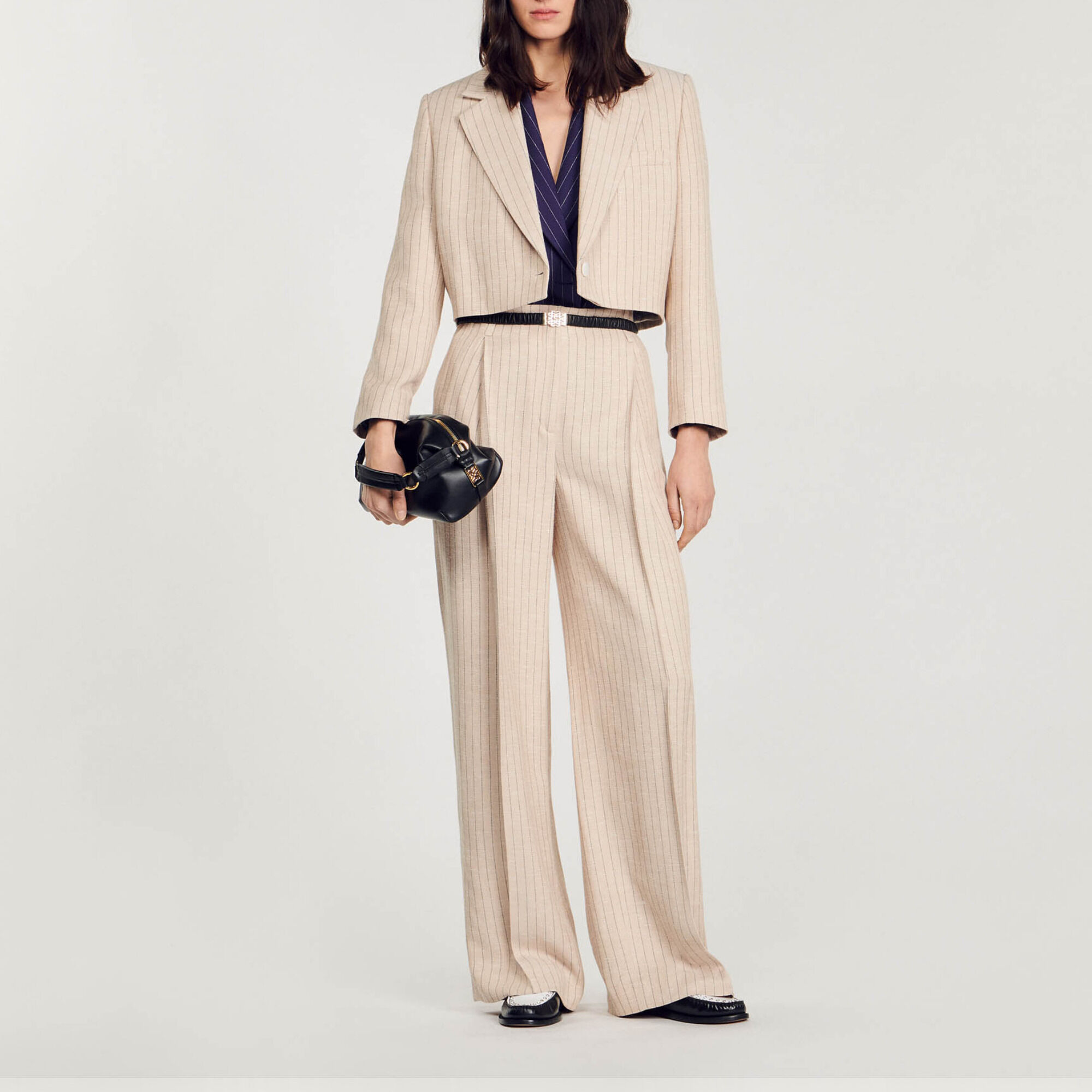 Giacca corta a righe