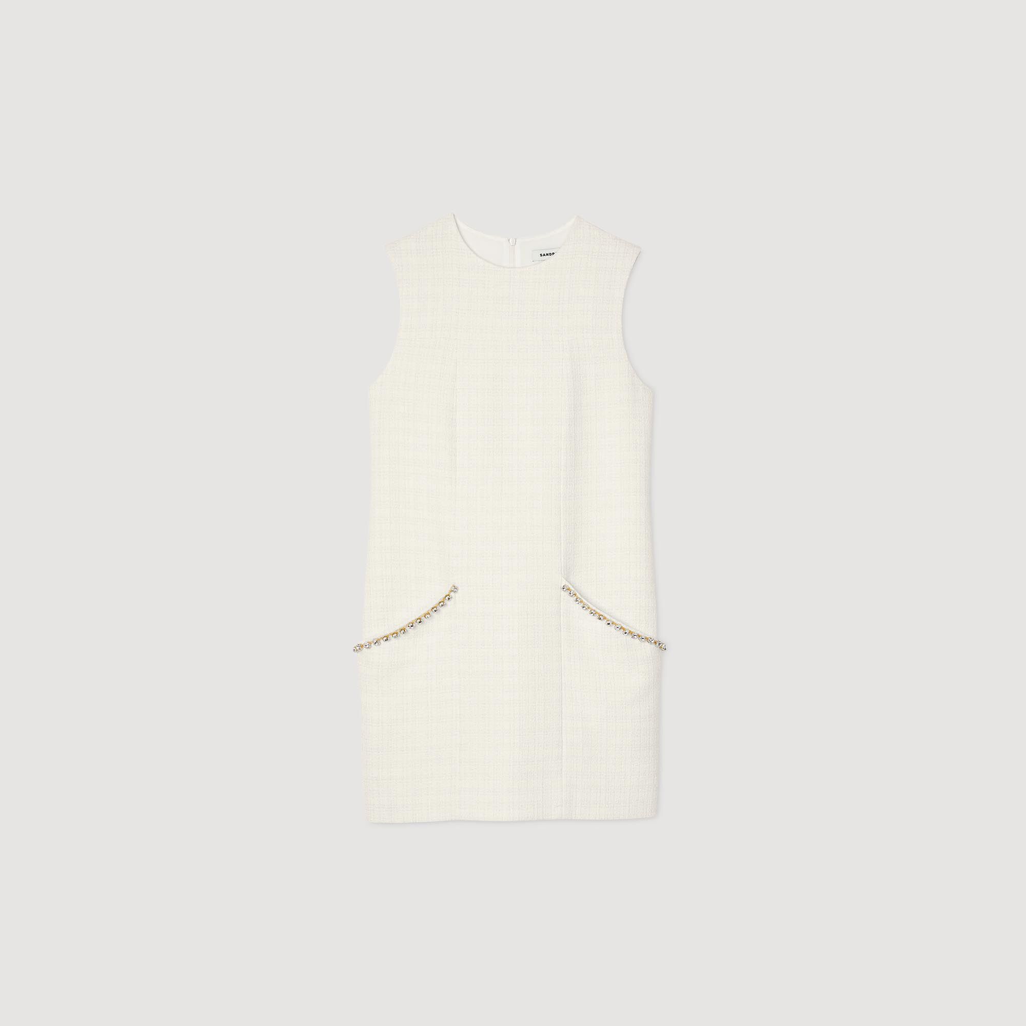 Abito corto in tweed con strass - Donna | Sandro