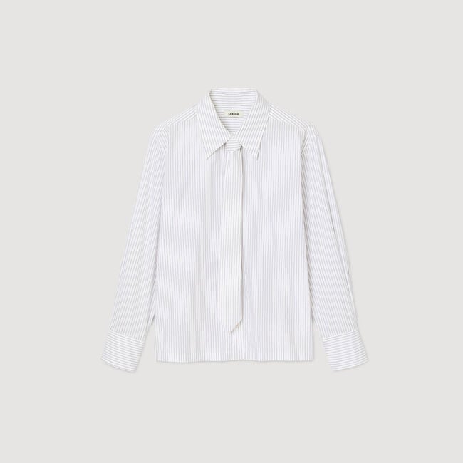 Camicia a righe con cravatta staccabile