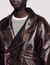 Giubbotto in pelle oversize
