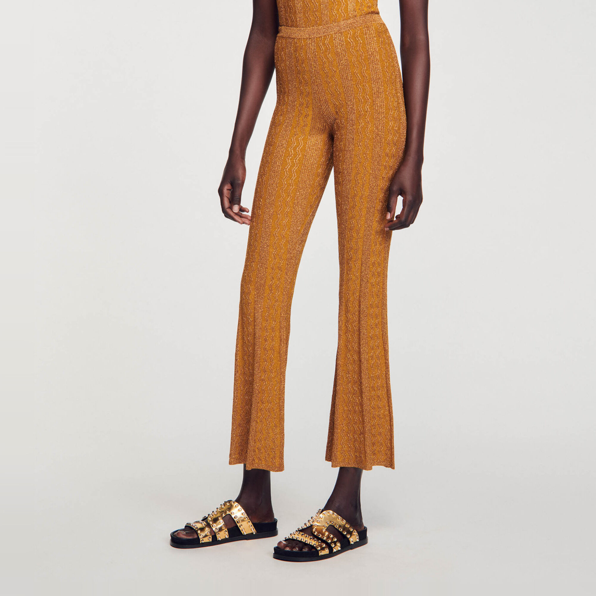 Pantaloni in maglia metallizzata