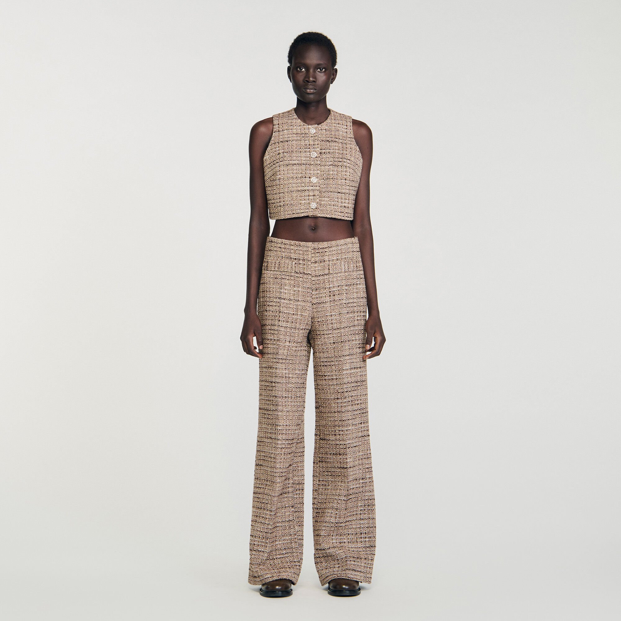 Pantaloni in tweed fantasia