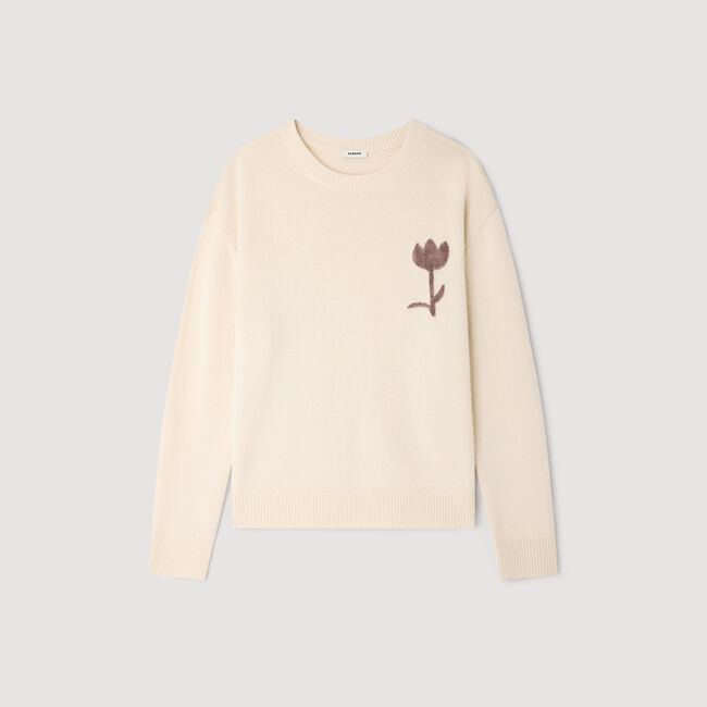 Maglione lana con dettaglio fiore