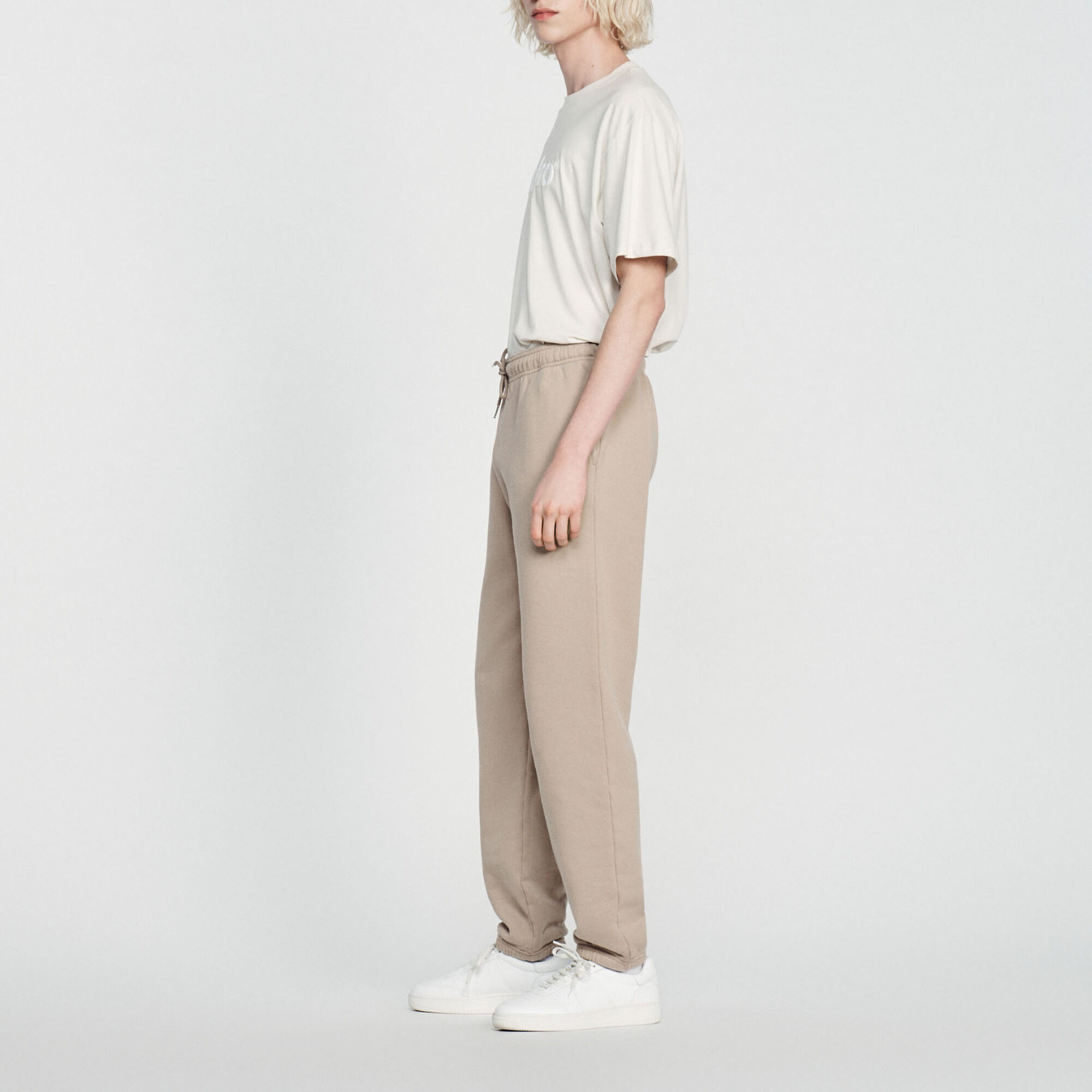 Pantaloni da jogging felpati ricamati