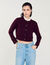 Cardigan in maglia con collo arricciato
