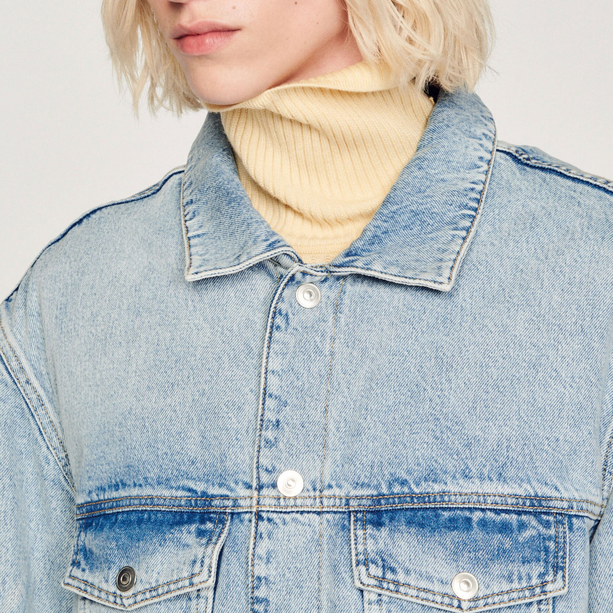 Giubbotto in denim felpato