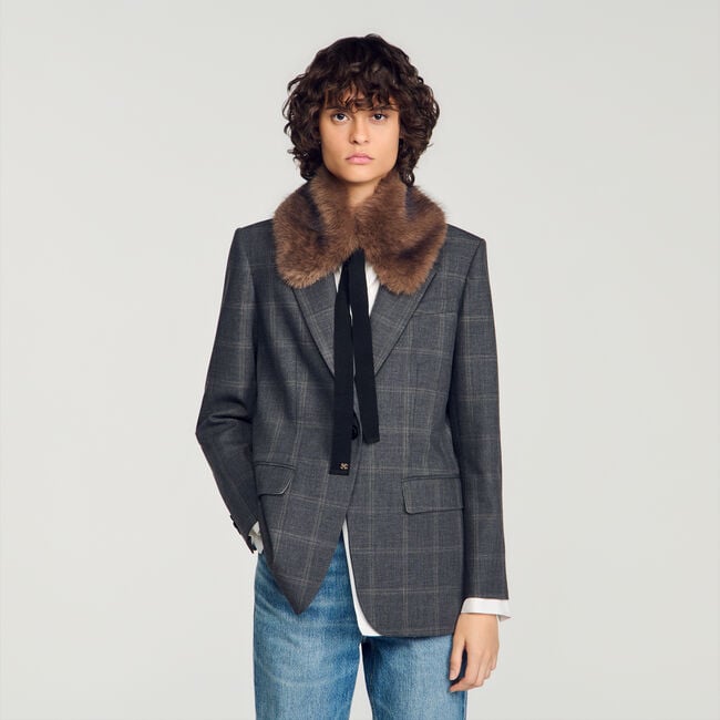 Collo in ecopelliccia con nastro - Donna | Sandro