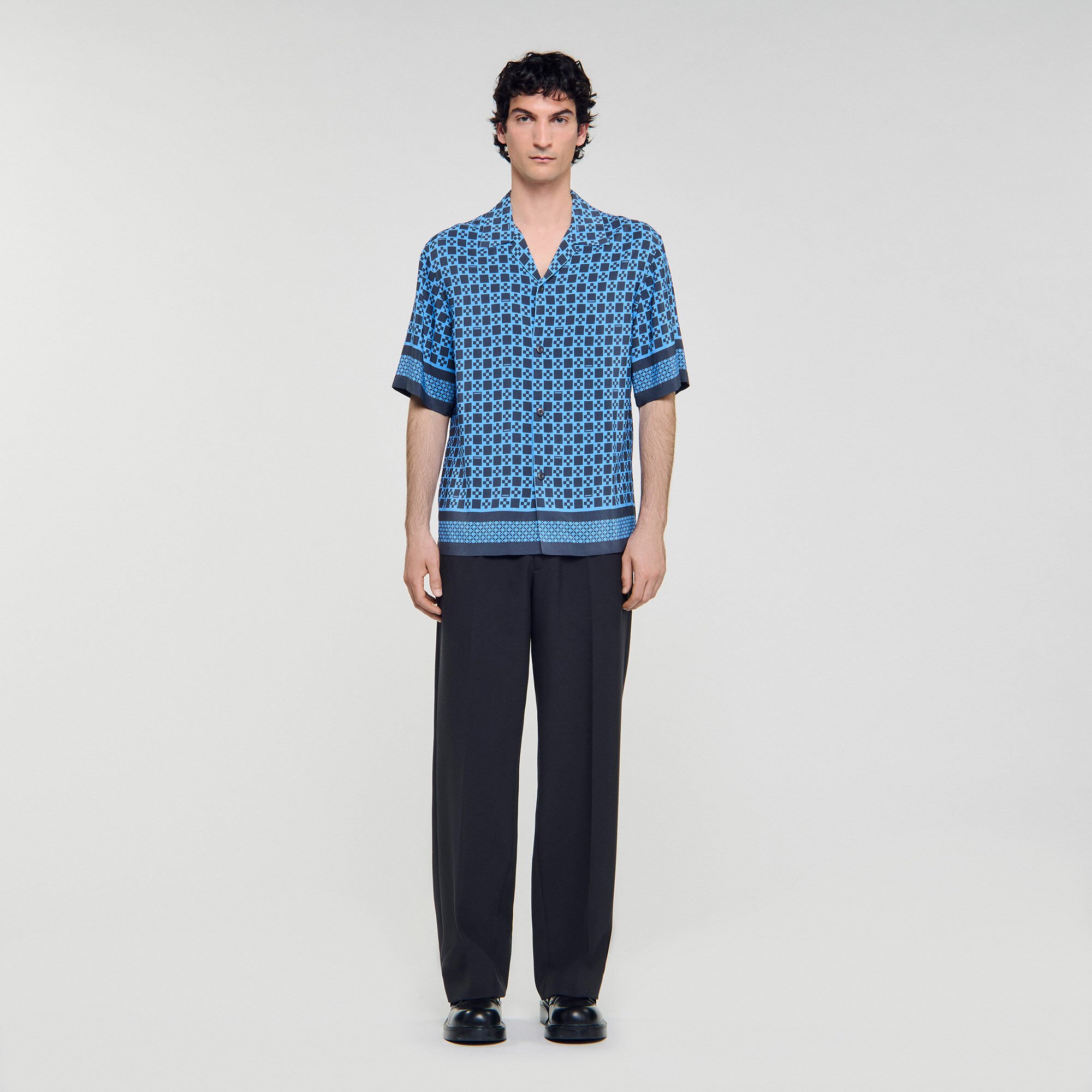 Camicia fluida con stampa Square Cross