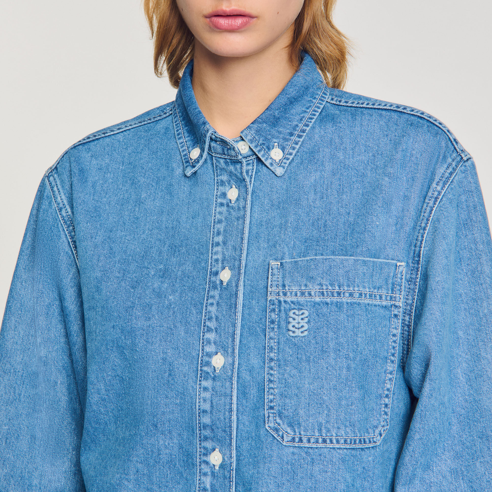 Camicia corta di jeans