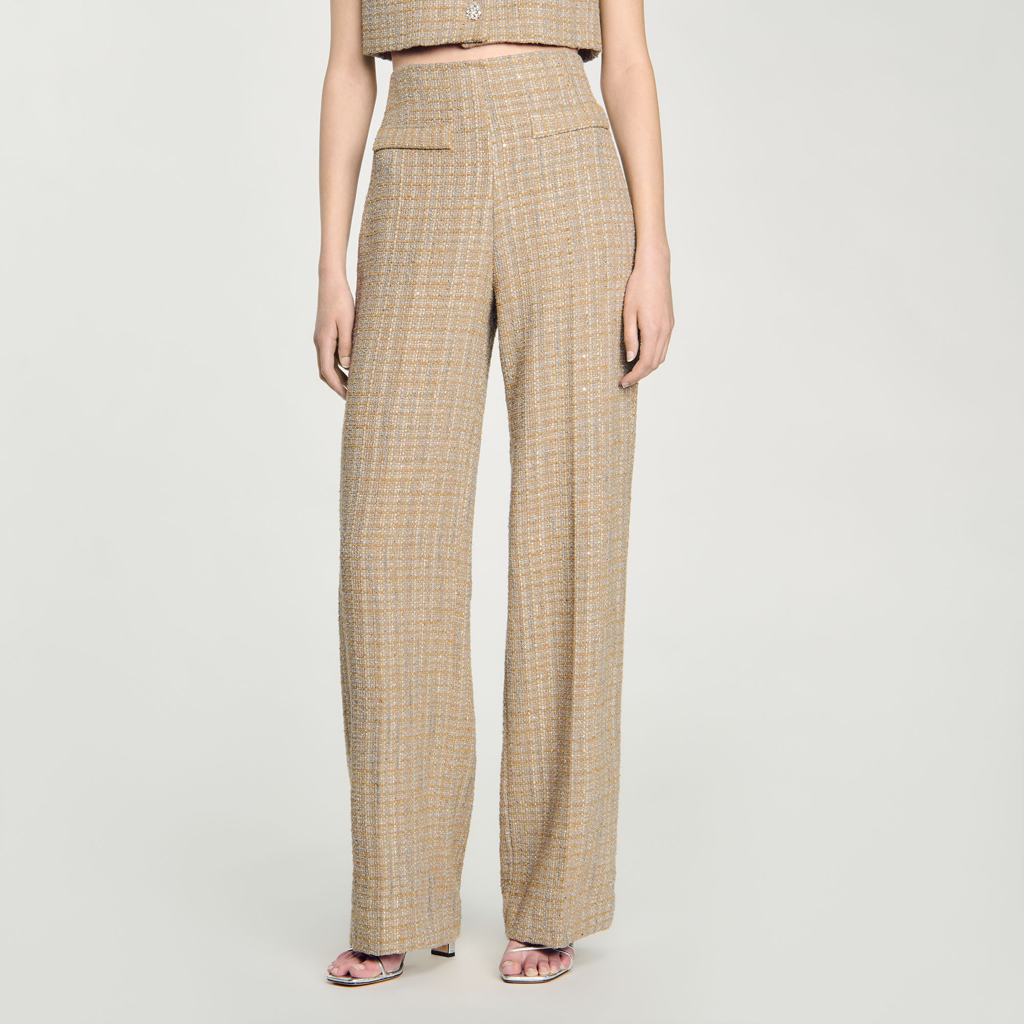 Pantaloni dritti in tweed