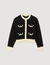 Cardigan bicolore con bottoni