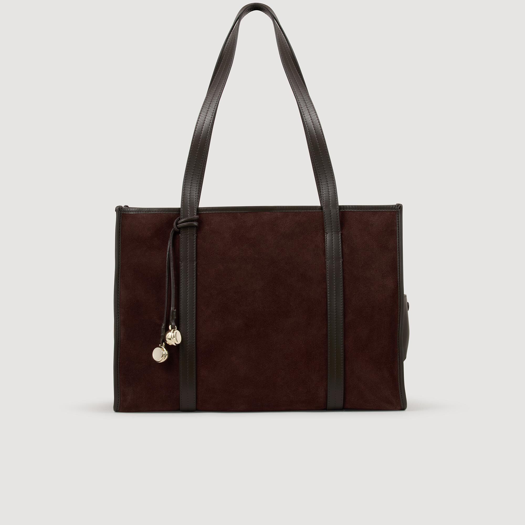 Shopping bag in morbido scamosciato