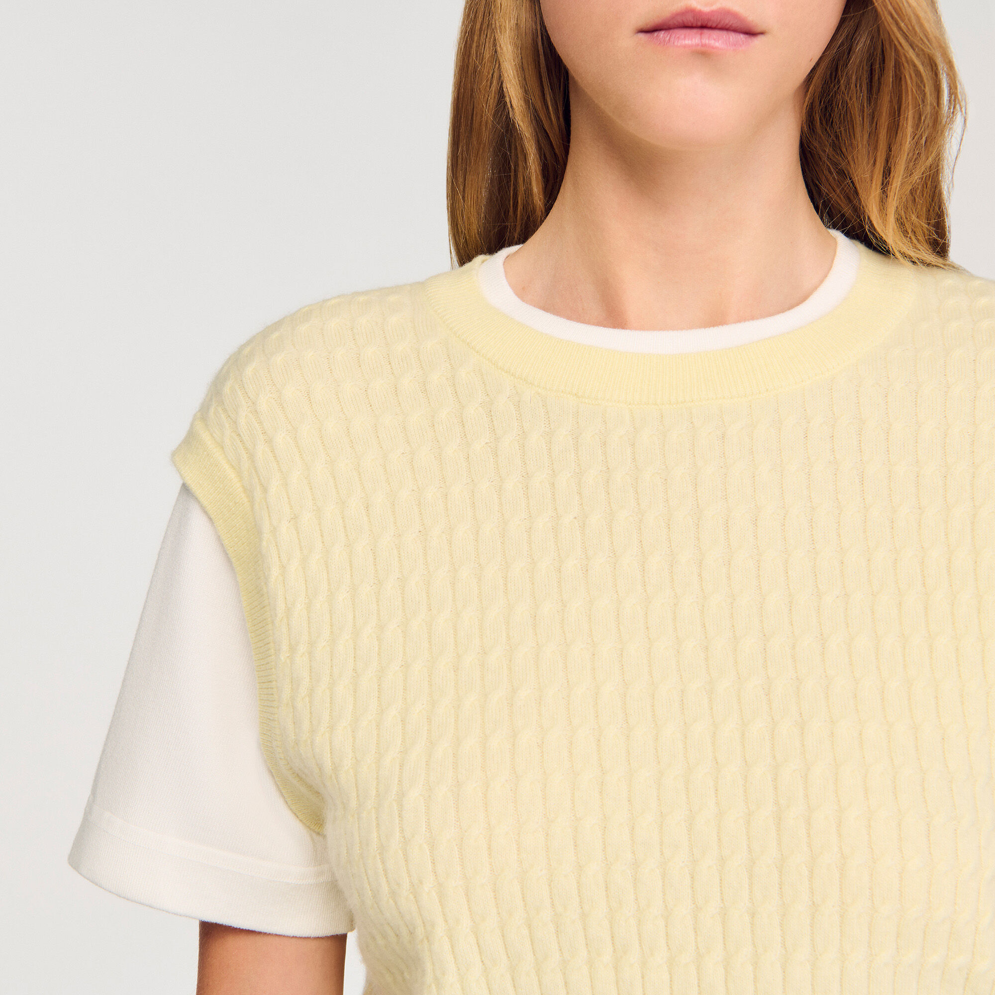 Maglione in maglia bimateriale
