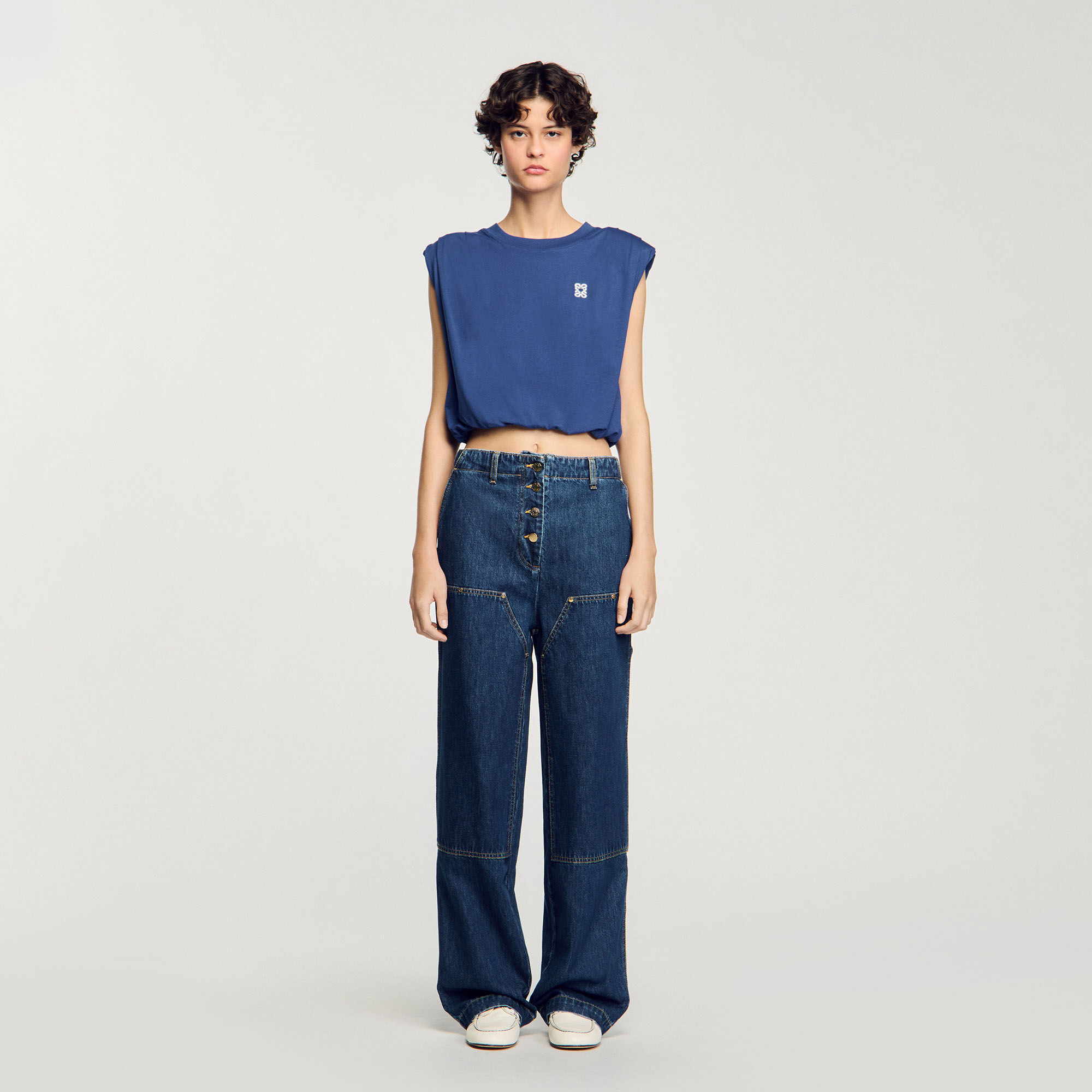 T-shirt corta drappeggiata