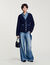 Cardigan con dettagli in denim