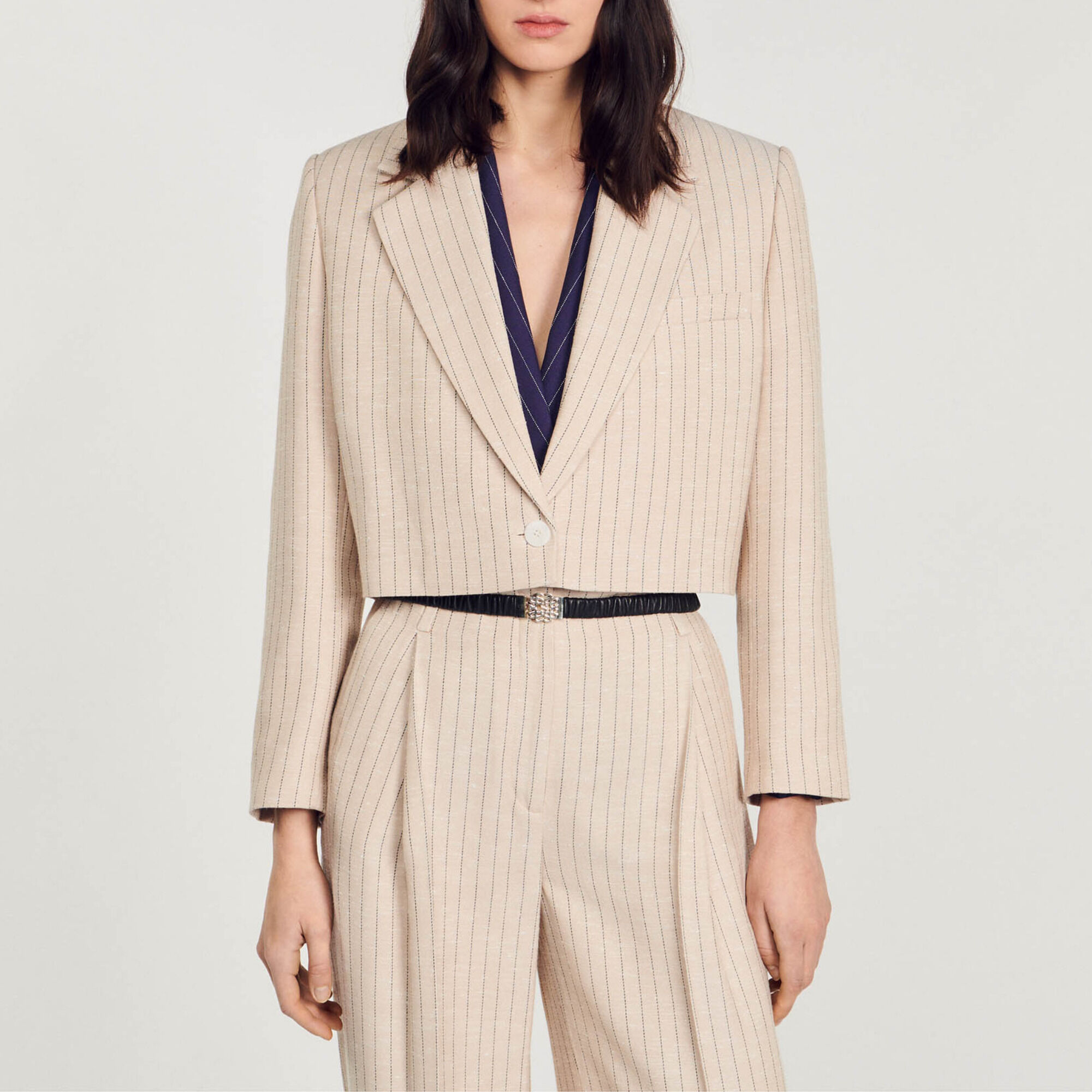 Giacca corta a righe