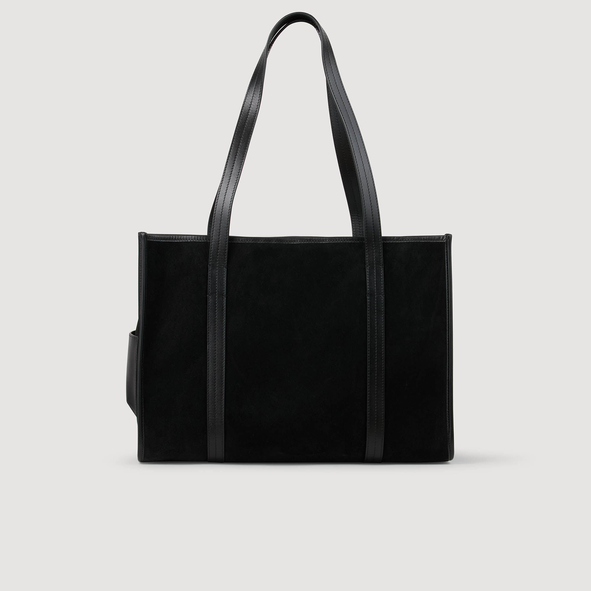 Shopping bag in morbido scamosciato
