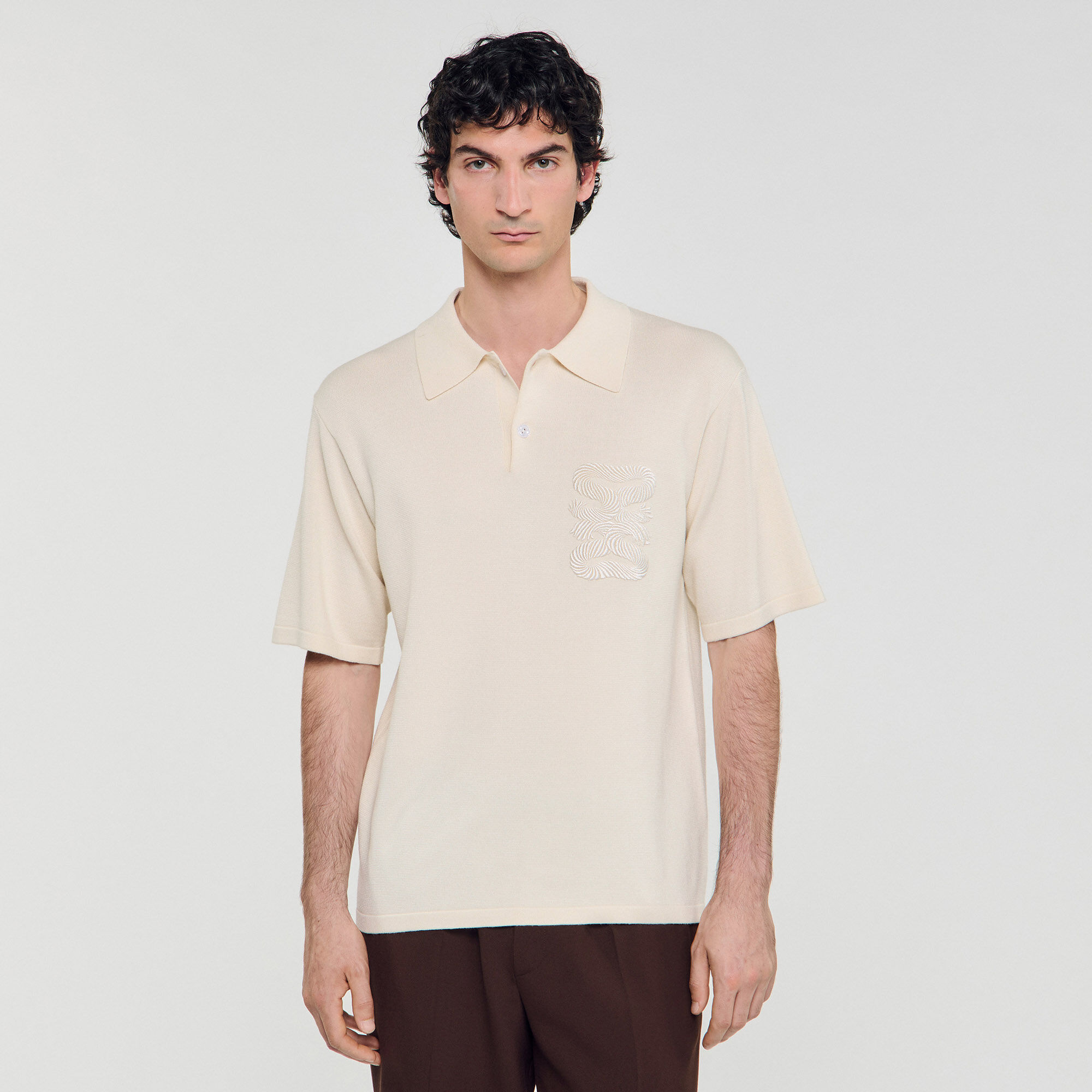 Polo con ricamo a corda